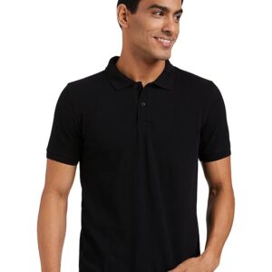 Amazon Brand - Symbol Men's Cotton Rich Solid Polo Tshirt | Collar Tshirts | Half Sleeves | Plain-Regular Fit (Available in Plus Sizes)